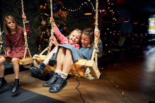 Children on a swing